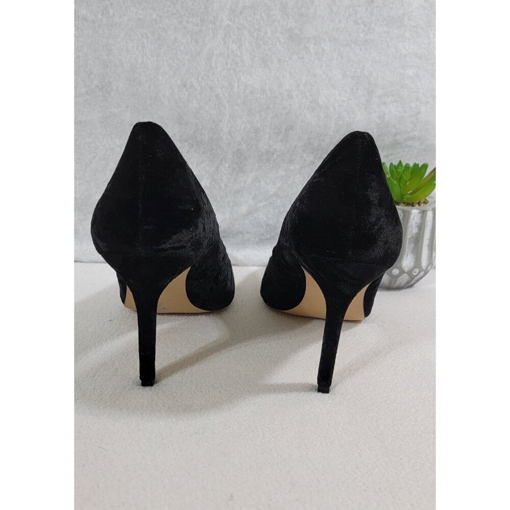 GILI Womens Black Velvet Alecia‎ Pumps Shoes High Heels Pointed Toe Size 9M - Picture 7 of 13